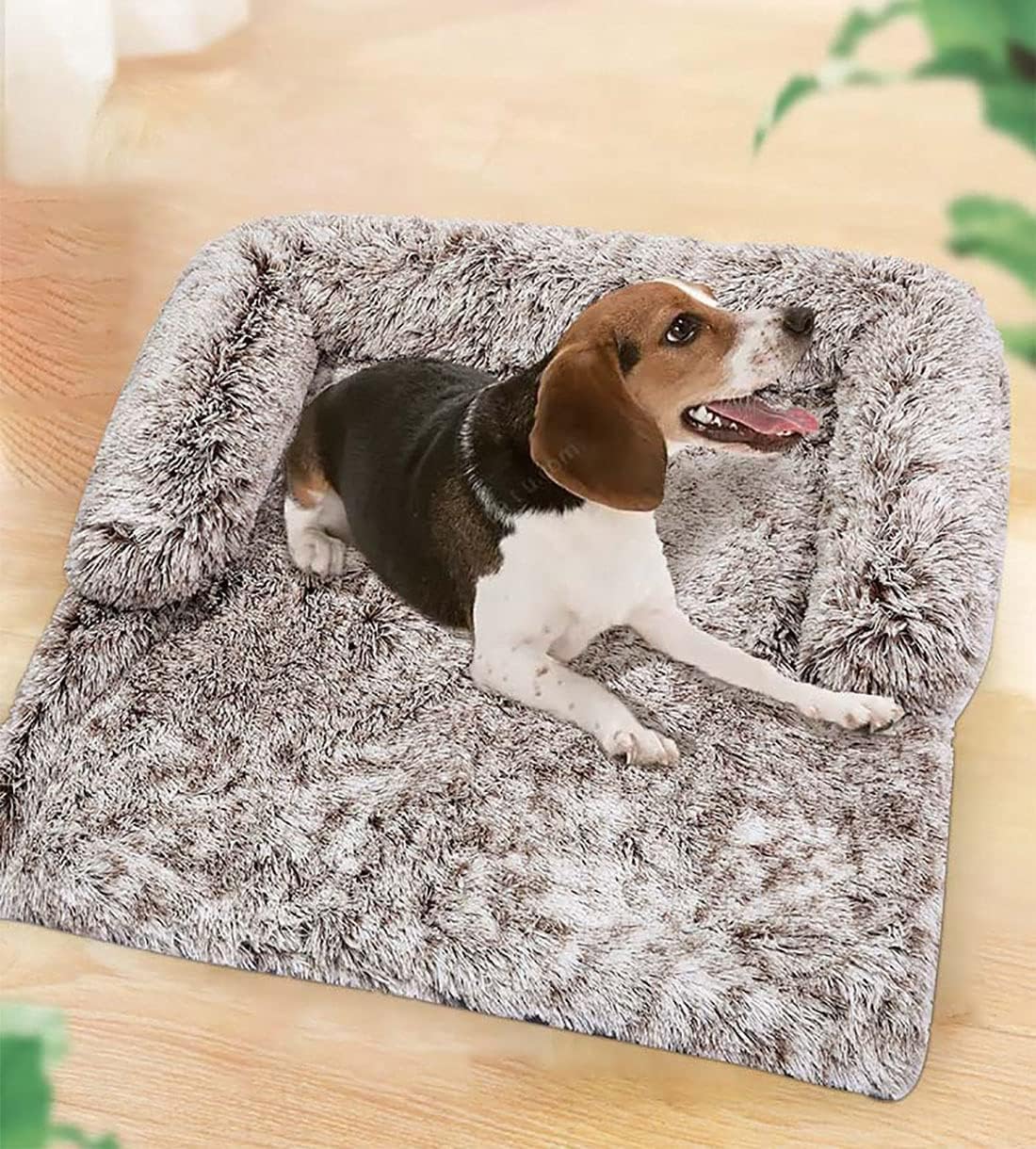 Vinnykud Couch Cushion for Dogs and Cats Plush Dog Mat Large Dog Bed Dog Sofa Waterproof Bottom Dog Blanket Sofa Cover Zippered Dog Blanket Washable Luggage (Rectangle - Pink, 110x95x15cm)