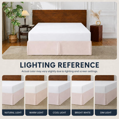 Queen Bed Skirt, 14" Drop Dust Ruffle, Blush