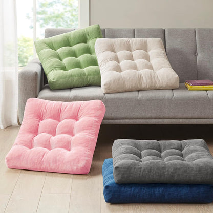 Large Floor Pillows for Adults, Square Meditation Cushion, 22 Inch Pink