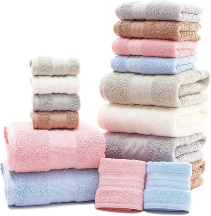Ultra Thick, Soft & Absorbent Cotton Hand Towels for Bathroom, Pink