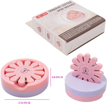 Thread Cutter Tool for Sewing, Flower Thread Cutting with Stand Quilting Supplies for Sewing Tools Magnetic Pins Holder Chain Piecing Blade Not Removable (Pink Case)