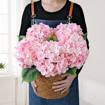 JINWOE Light Pink Flowers Silk Artificial Hydrangeas, 5Pcs 20Inch Lifelike Large Flowers with Stems, Full Artificial Flowers for Wedding Bouquet Table Centerpieces Spring Home