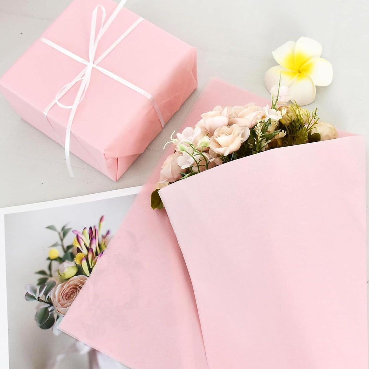 130 Sheets Pink Tissue Paper Bulkfor Gift Bags, 14 x 20 Inches GiftWrapping Tissue Paper Art Crafts StuffingFloral Packaging Birthday WeddingGraduation Party Decorations