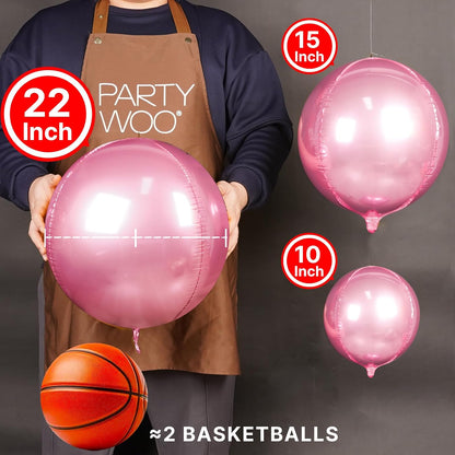 Pearl Pink Foil Balloons 20pcs Large Round Giant Jumbo 4D Balloons