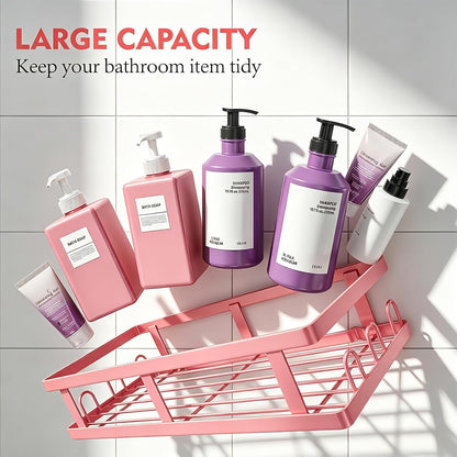 Pink Shower Caddy 6 Pack, Adhesive Shower Shelves