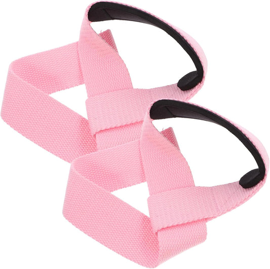 Wrist Support Weightlifting Straps 2pcs Anti-slip Fitness Wrist Guards Pink for Women Deadlift Grip Training Sports Protection