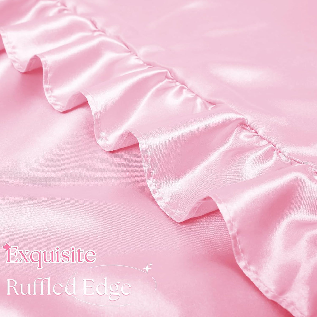 Pink Ruffle Pillow Covers, 18 x 18 Inch, Set of 2
