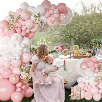 Light Pink Balloon Arch Kit, Baby Pink White Balloon Garland Kit