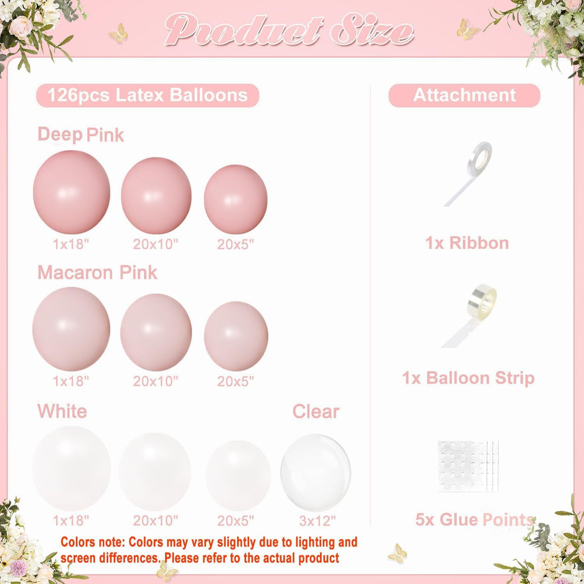 Light Pink Balloon Arch Kit, Baby Pink White Balloon Garland Kit