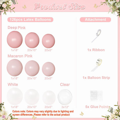 Light Pink Balloon Arch Kit, Baby Pink White Balloon Garland Kit