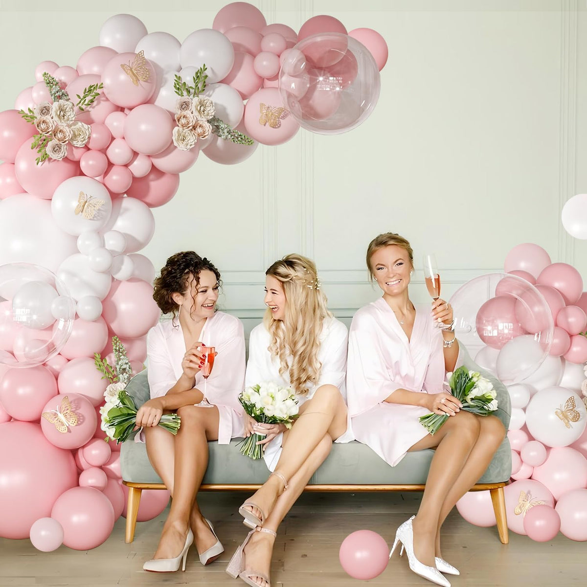 Light Pink Balloon Arch Kit, Baby Pink White Balloon Garland Kit