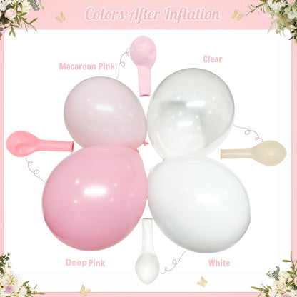 Light Pink Balloon Arch Kit, Baby Pink White Balloon Garland Kit