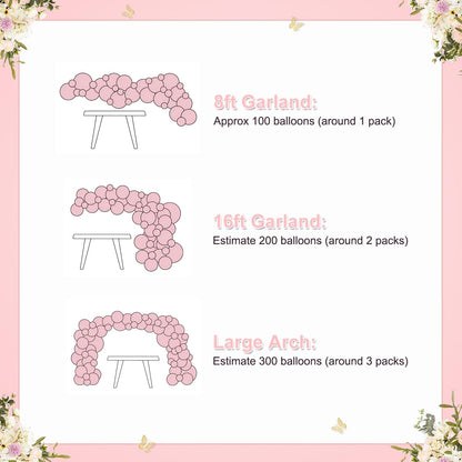 Light Pink Balloon Arch Kit, Baby Pink White Balloon Garland Kit