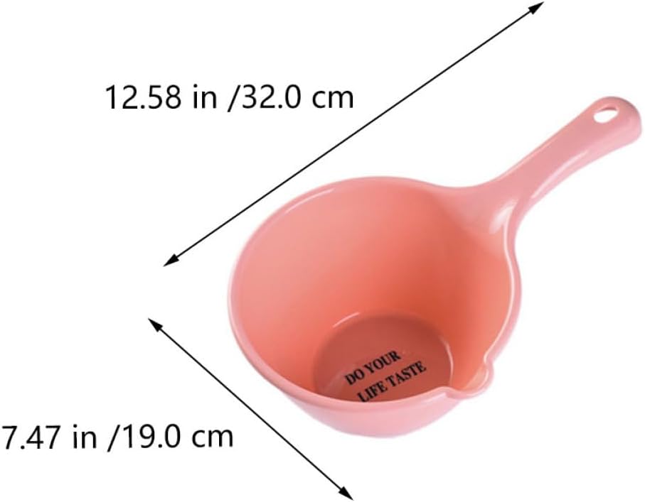 3pcs 3pcs Large PP Water Scoop for Home and Kitchen Practical Long Handle Ladles in Khaki, Light Pink, and Light Blue with Smooth Surface Easy to Clean for Bathing, Washing