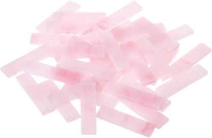 Rectangular Mosaic Tiles Stained Glass Strips, 1.57" x 0.4" Pink Glass Pieces 300g/10.58 oz Mosaic Tile Making Supplies for DIY Handmade Crafts and Home Decoration