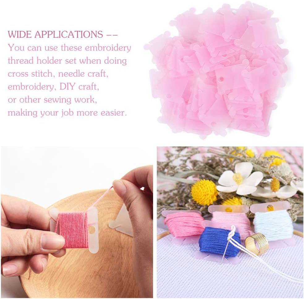 Embroidery Floss Bobbins 100 PCS Plastic Embroidery Floss Organizer