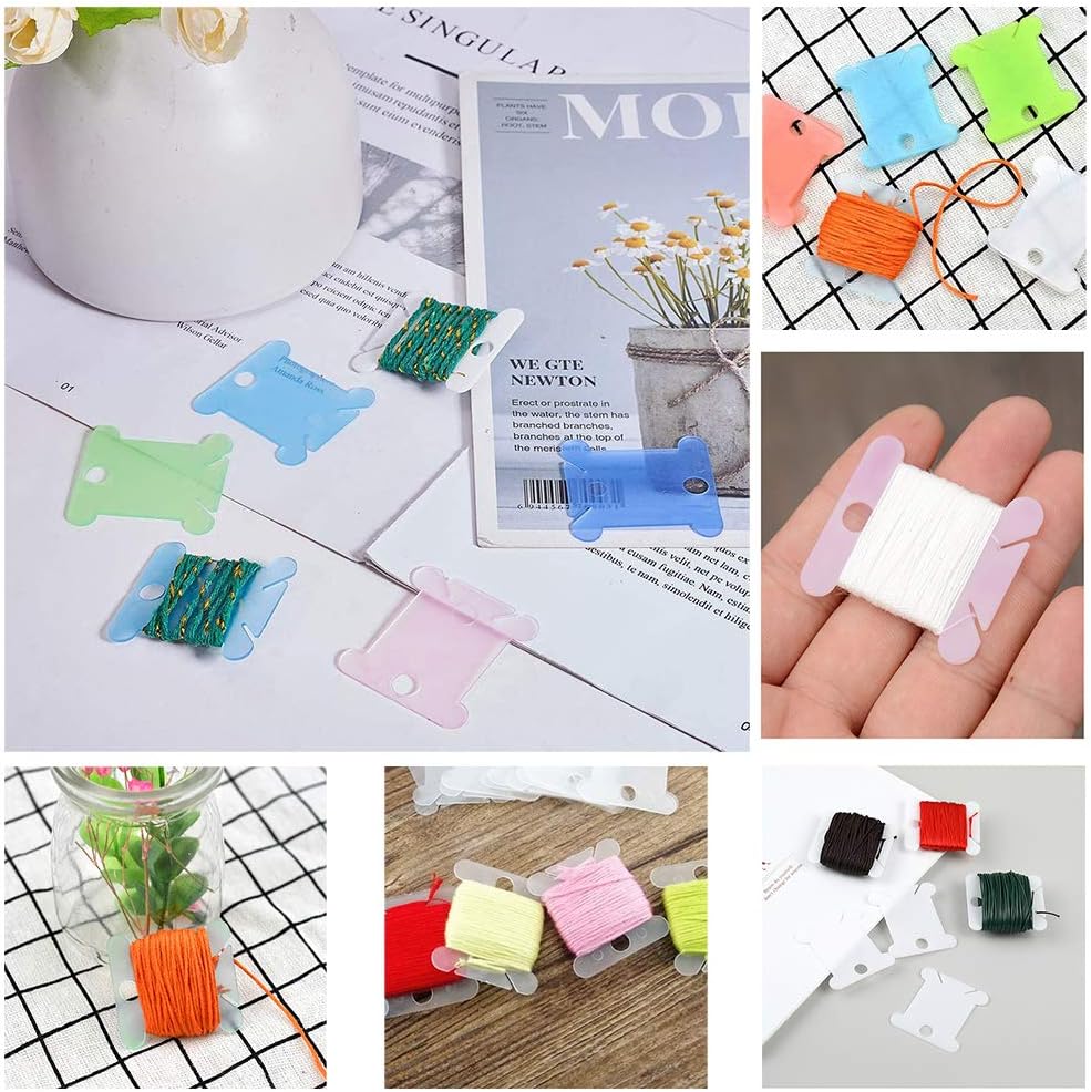Embroidery Floss Bobbins 100 PCS Plastic Embroidery Floss Organizer