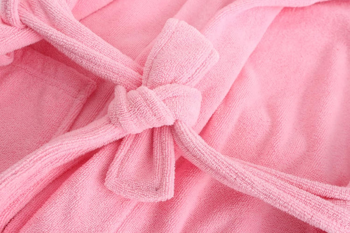 Boys Girls Bathrobe Soft Towel Hooded Robe Terry Cloth Cotton Bathrobe