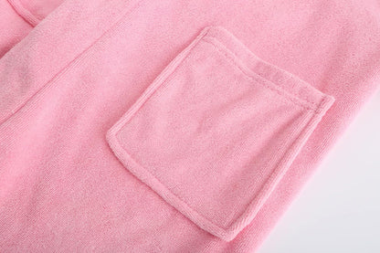 Boys Girls Bathrobe Soft Towel Hooded Robe Terry Cloth Cotton Bathrobe