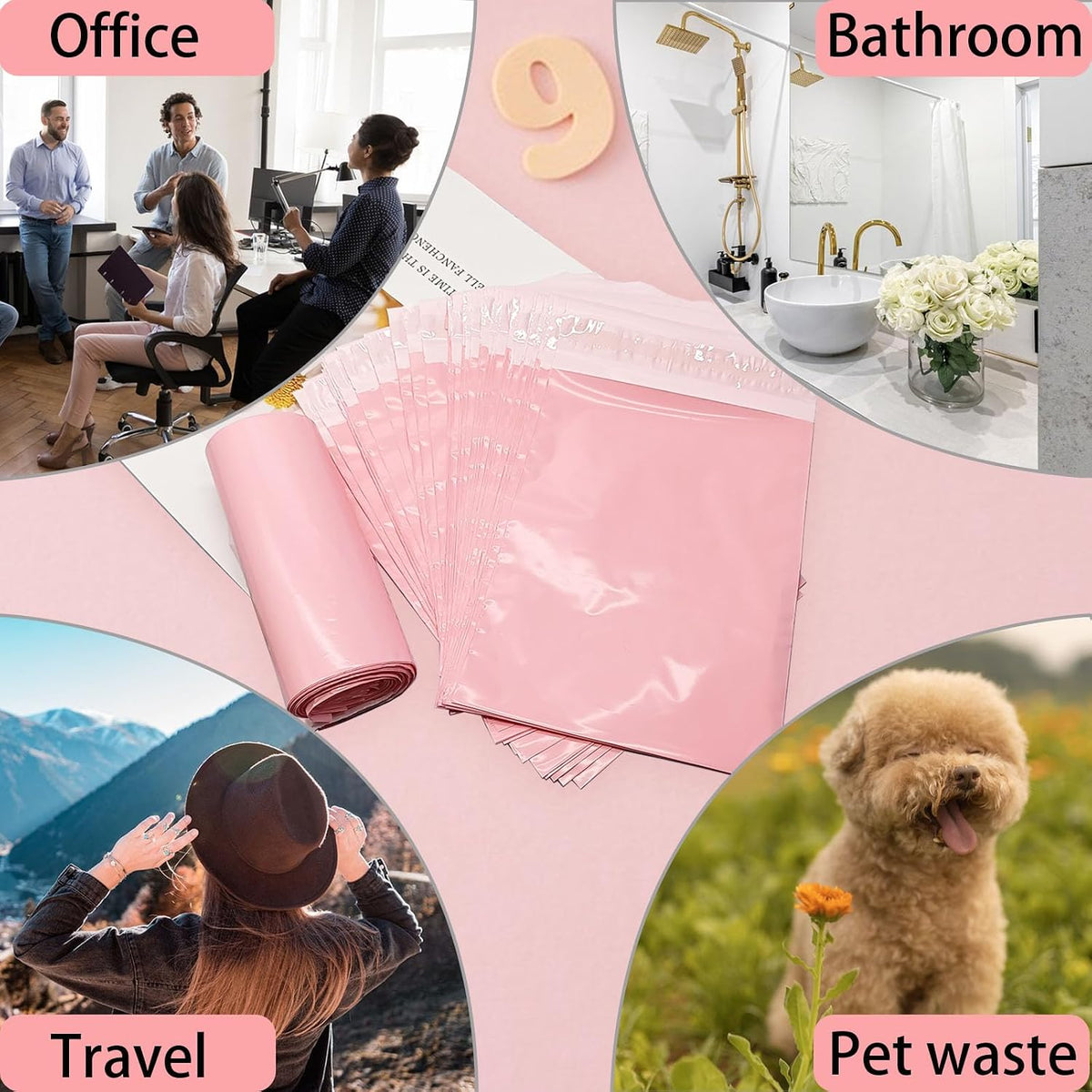 Sanitary Napkin Disposal Bags Feminine Hygiene Bags,100Pcs, Pink, 6.7x9.8IN