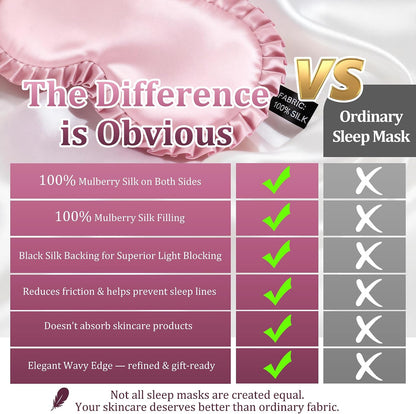 Silk Sleep Mask for Women, 100% Mulberry Silk Eye Mask for Sleeping