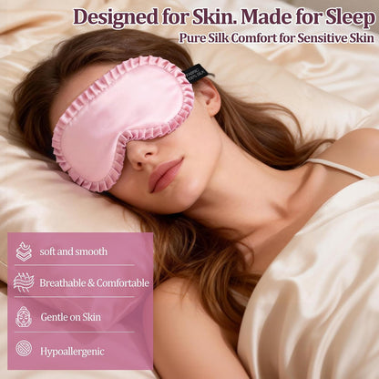 Silk Sleep Mask for Women, 100% Mulberry Silk Eye Mask for Sleeping