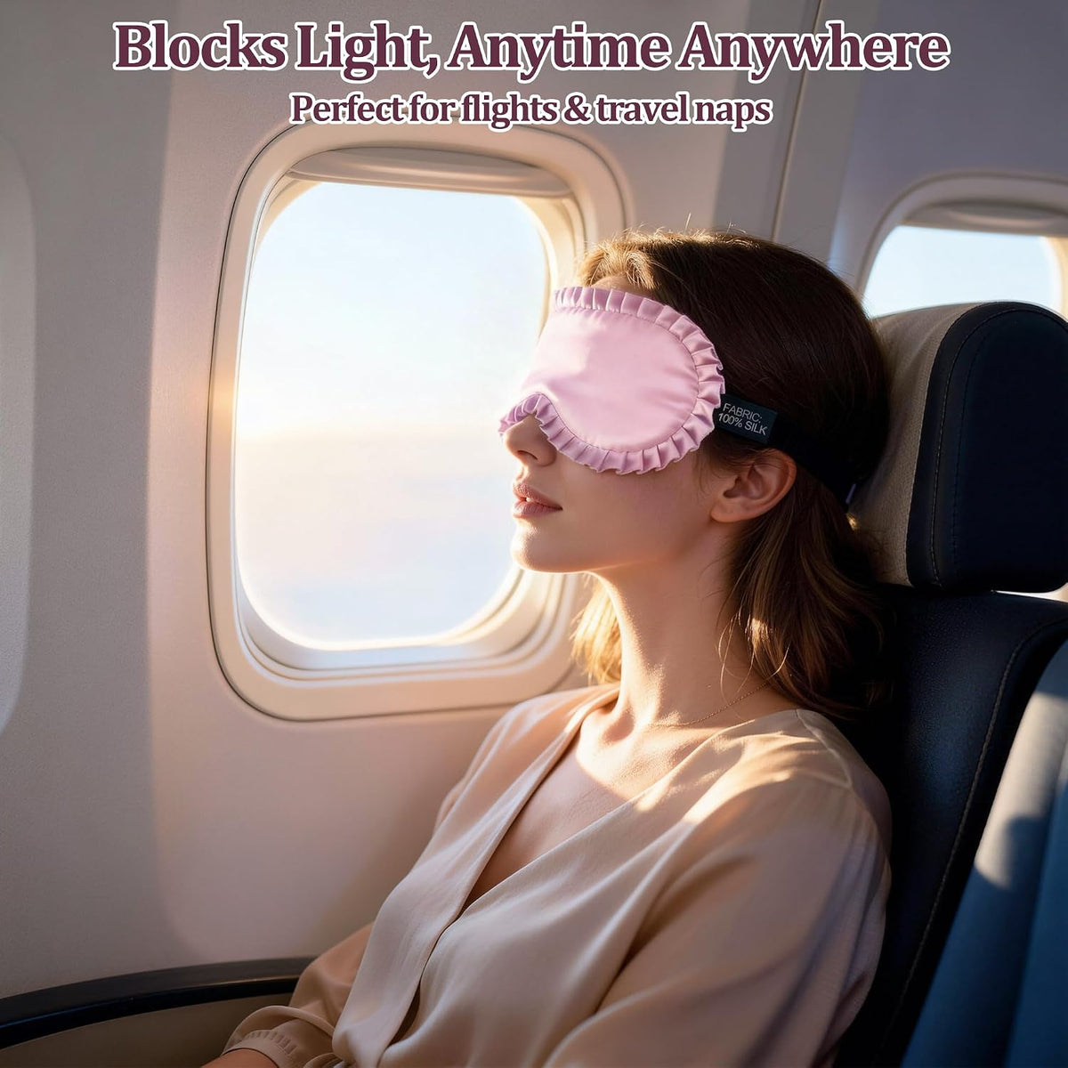 Silk Sleep Mask for Women, 100% Mulberry Silk Eye Mask for Sleeping