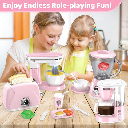 Play Kitchen Accessories, Play Kitchen Appliances Toy Set, Girl Toys