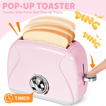 Play Kitchen Accessories, Play Kitchen Appliances Toy Set, Girl Toys