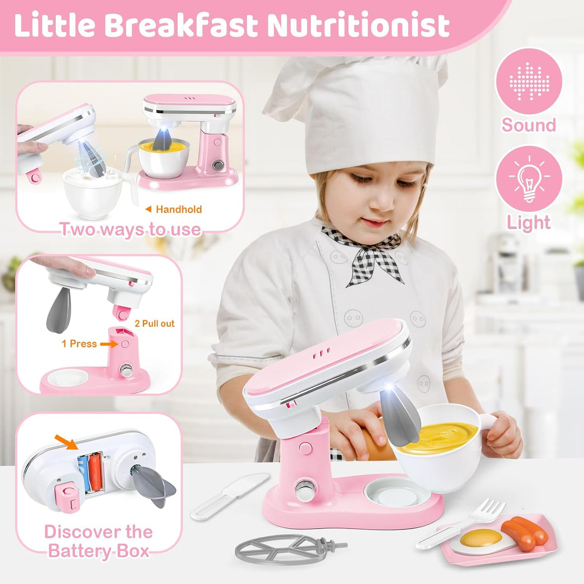 Play Kitchen Accessories, Play Kitchen Appliances Toy Set, Girl Toys