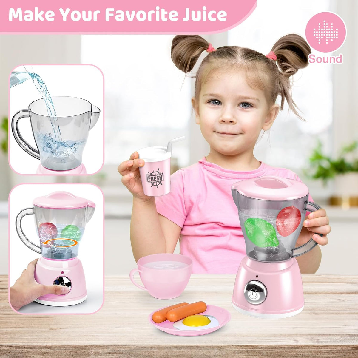 Play Kitchen Accessories, Play Kitchen Appliances Toy Set, Girl Toys