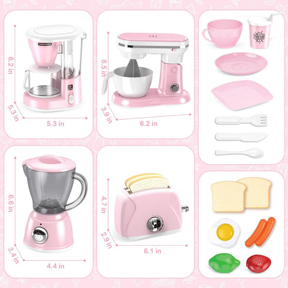 Play Kitchen Accessories, Play Kitchen Appliances Toy Set, Girl Toys
