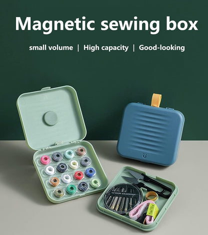 Small Sewing kit Travel Size, Mini Sewing Kits Storage-Box Gifts for Adults, Beginners DIY Easy Embroidery Thread Needle Accessories,Home and Hand Sewing Supplies, Basic Emergency Needle case (Pink)