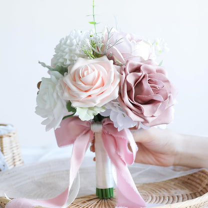 Dusty Rose Wedding Bouquets for Bride Bridesmaid Flower Bouquet