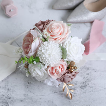 Dusty Rose Wedding Bouquets for Bride Bridesmaid Flower Bouquet