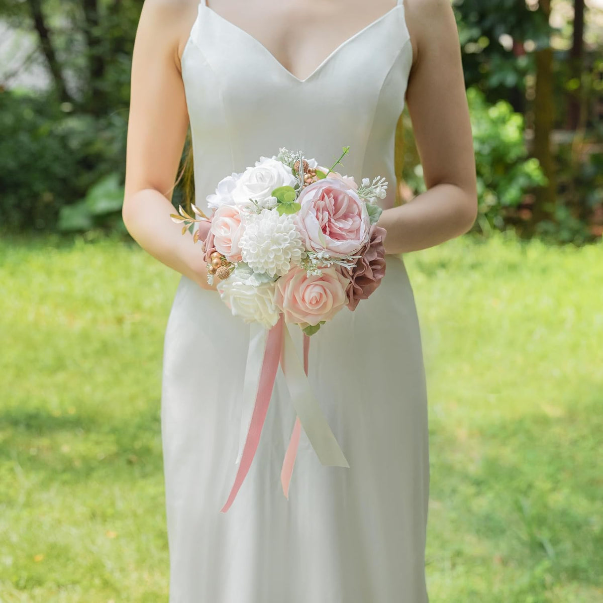 Dusty Rose Wedding Bouquets for Bride Bridesmaid Flower Bouquet