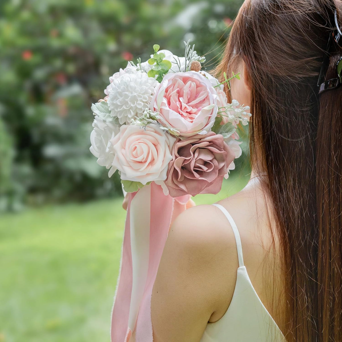 Dusty Rose Wedding Bouquets for Bride Bridesmaid Flower Bouquet