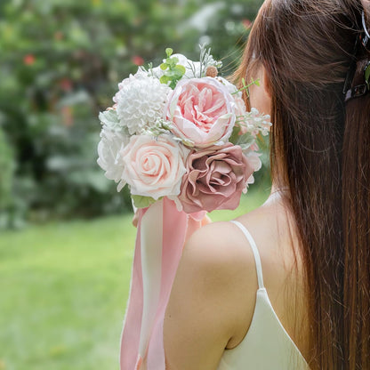 Dusty Rose Wedding Bouquets for Bride Bridesmaid Flower Bouquet