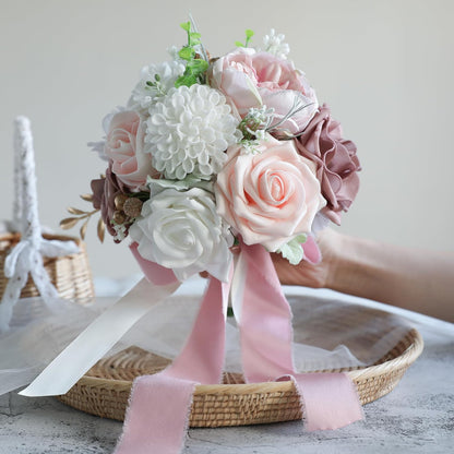 Dusty Rose Wedding Bouquets for Bride Bridesmaid Flower Bouquet