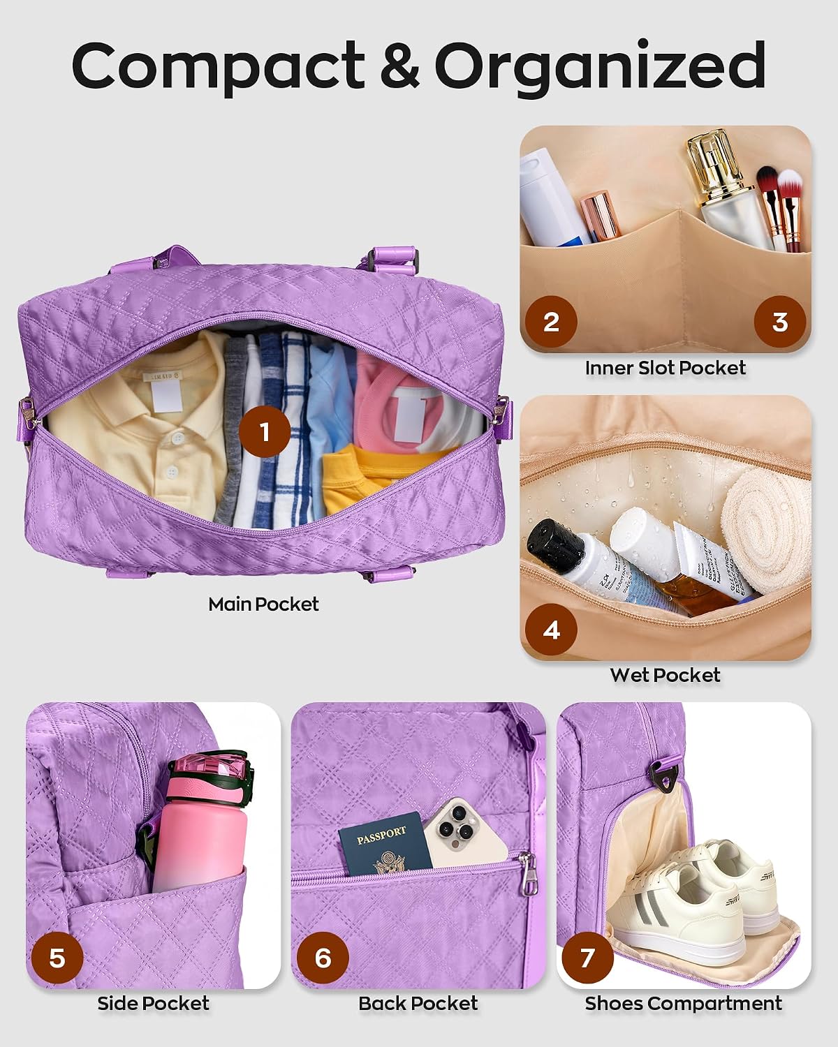 Initial Gifts for 8 9 10 11 12 Year Old Girl, Duffle Travel Bag Kids Teens