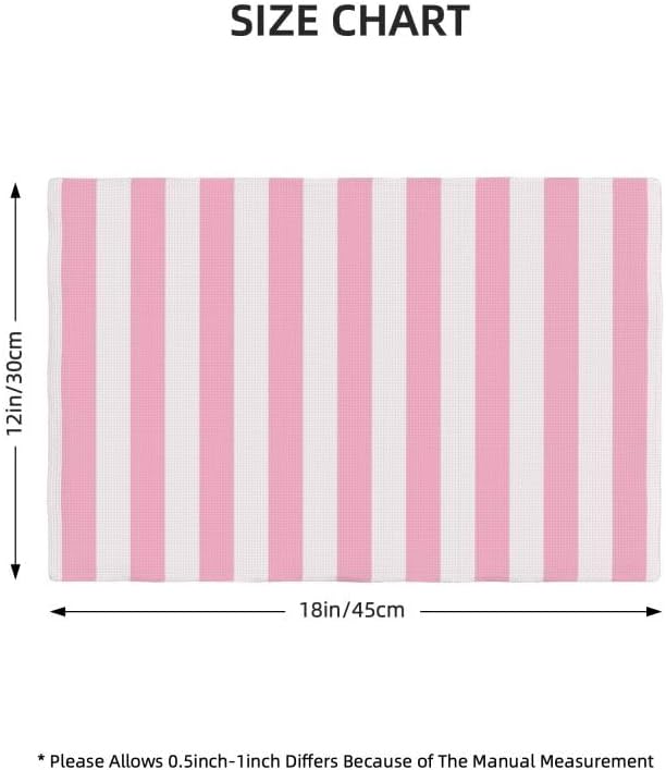 Stripe Placemat Set, Vertical Pink White Stripes Pattern Home Decor Linen Table Mats for Dining Room Kitchens Party Cafe Festive Banquet Wedding Decor, 18" L x 12" W【6 PCS】