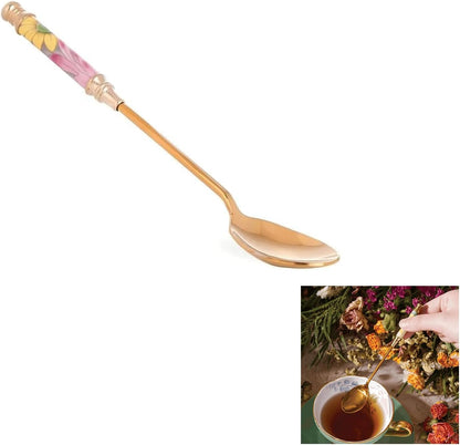 Daisy Fine Bone China Teaspoon Pink - 5.8in