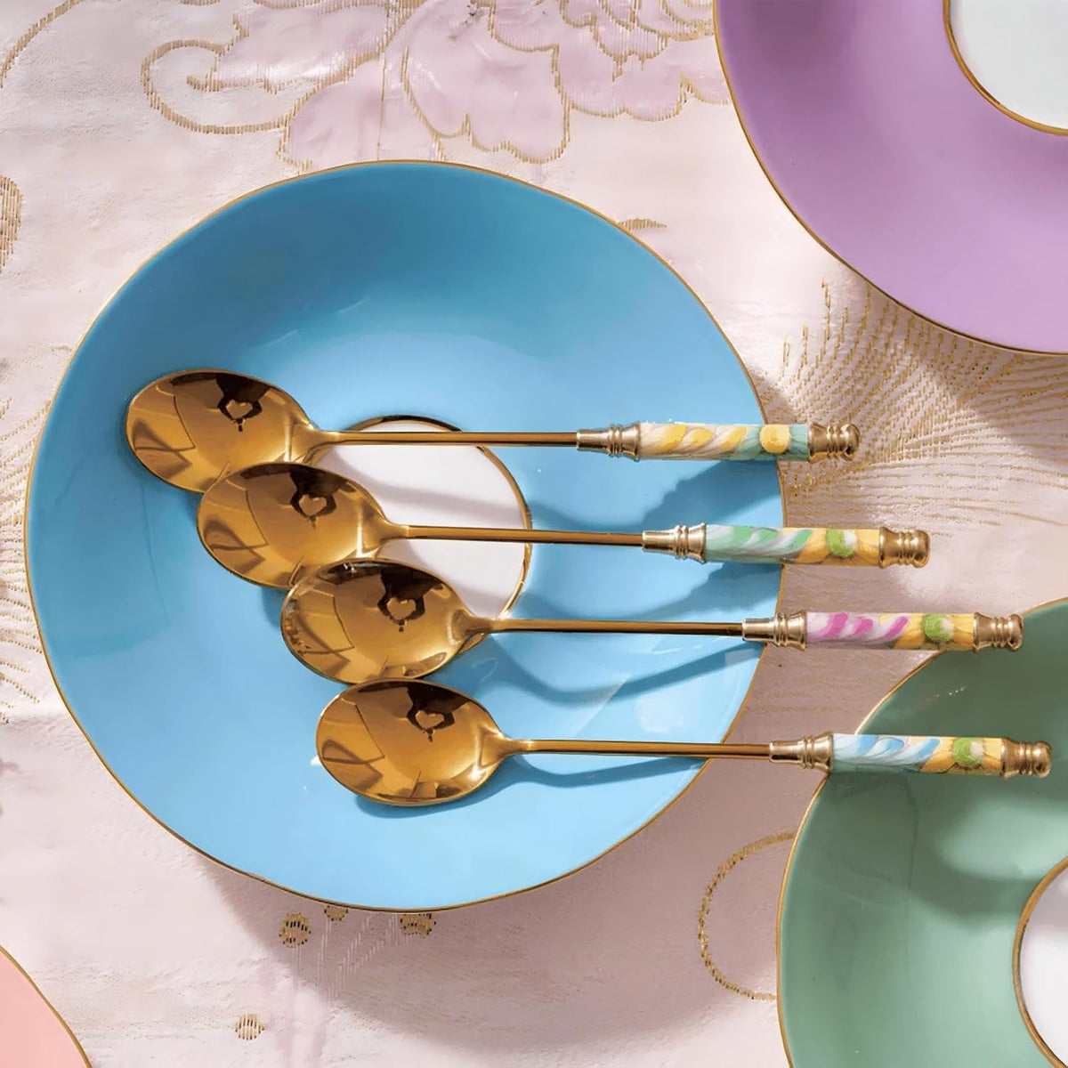 Daisy Fine Bone China Teaspoon Pink - 5.8in