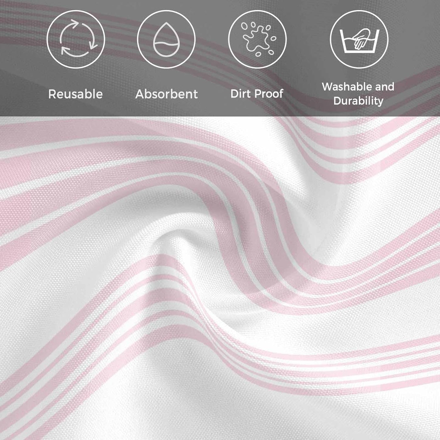 Pink Stripes Cloth Napkins Set of 4, Holiday Napkins for Baby Shower, Modern Boho Simple Lines Art Washable Reusable Dinner Napkin for Cocktail Wedding Party, 20 x 20 Inch