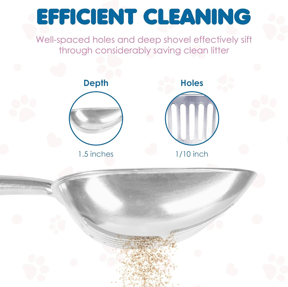 Large Cat Litter Scoop, Life Transforming Cat Scooper, Reduces Hand Fatigue, Saves Clear Litter, Makes Scooping Faster and Easier