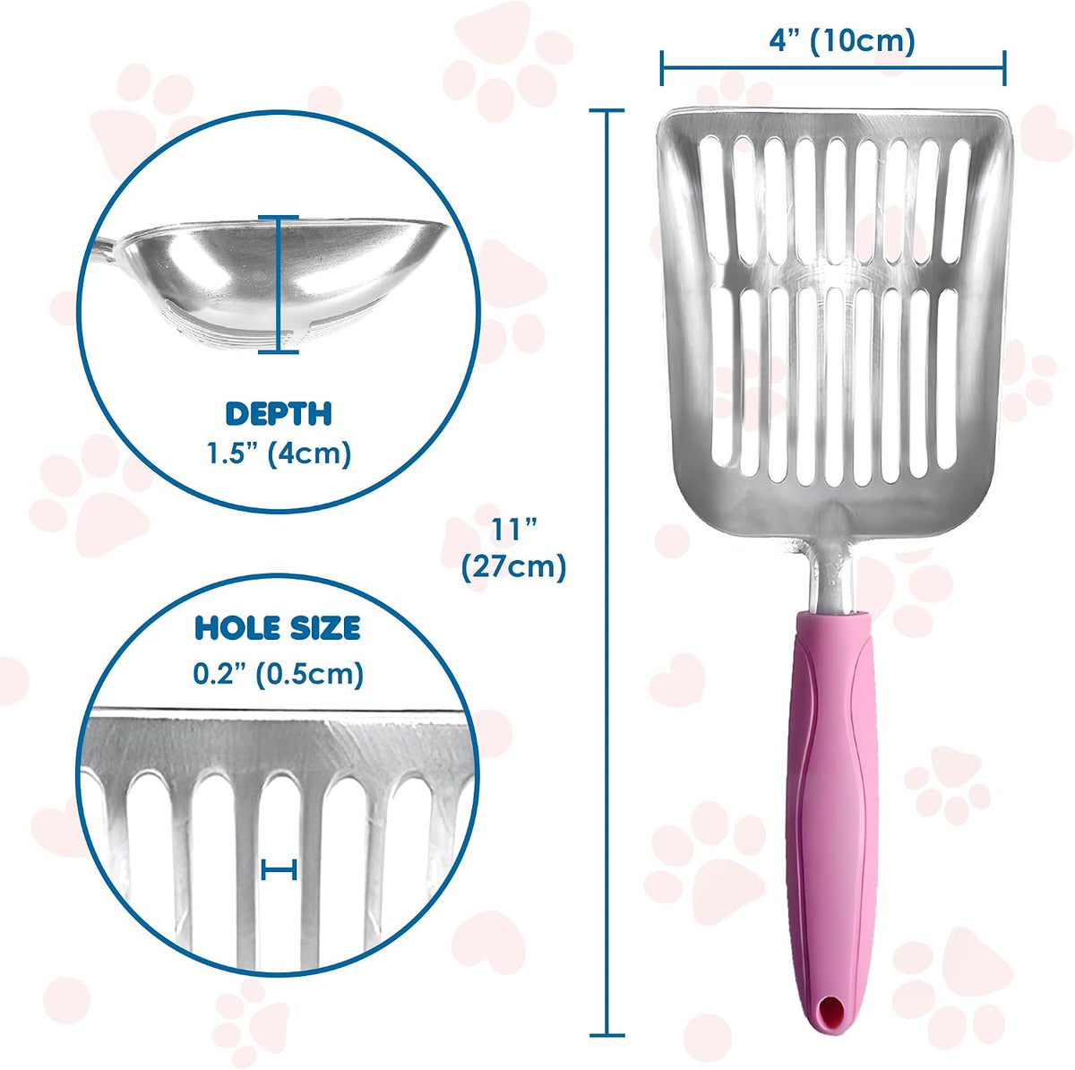 Large Cat Litter Scoop, Life Transforming Cat Scooper, Reduces Hand Fatigue, Saves Clear Litter, Makes Scooping Faster and Easier