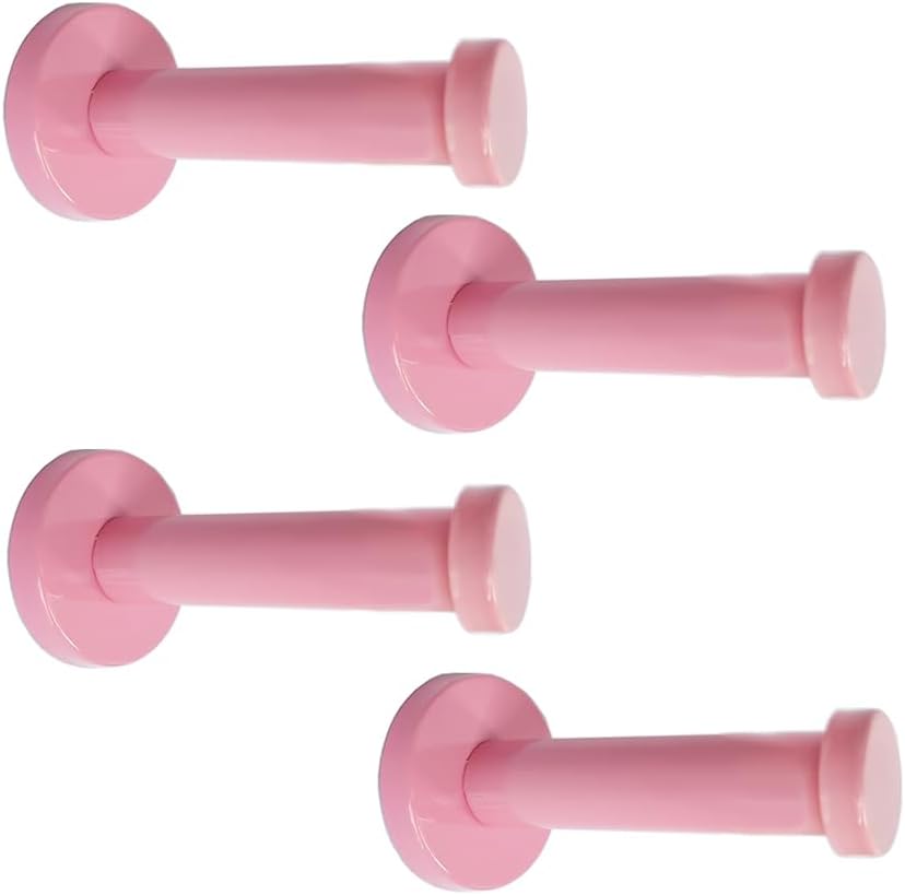 Pink Stainless Steel Single Super Heavy Duty Wall Mount Hook, Bath Towel Hooks, Coat Hanger (4 inch,4 PCS)