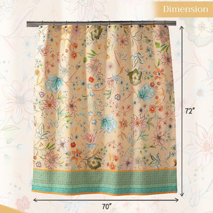 Shower Curtain 100% Cotton (70"x72", Pack of 1) Home Spa