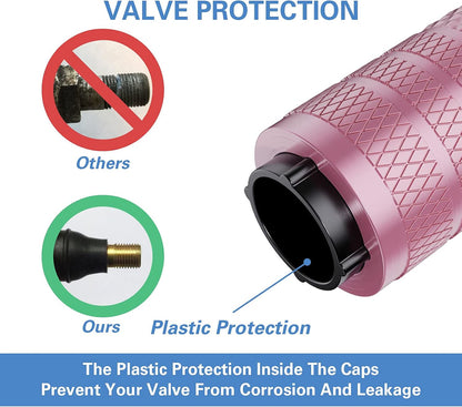 Tire Valve Stem Caps, Aluminum Pink, 4 pcs/Pack