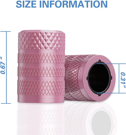 Tire Valve Stem Caps, Aluminum Pink, 4 pcs/Pack